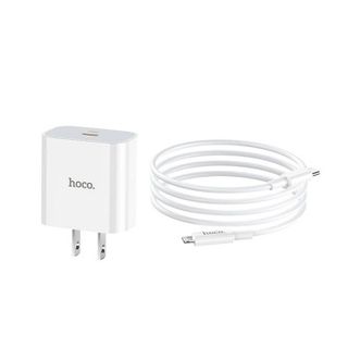 Sạc nhanh Hoco C76 Plus kèm cáp Type-C to PD20W. sạc nhanh 3A, PD 20W iPhone/iPad dài 1m, chân cắm ( US )