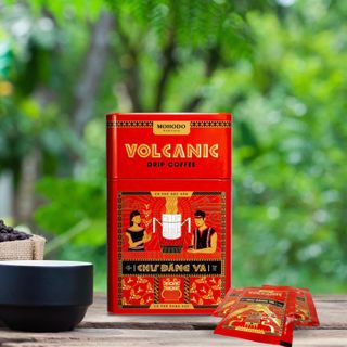 Cà phê phin giấy Mohodo Volcanic Coffee nghuyên chất từ hạt cà phê Arabica và Robusta cao cấp 100g - Hộp sắt