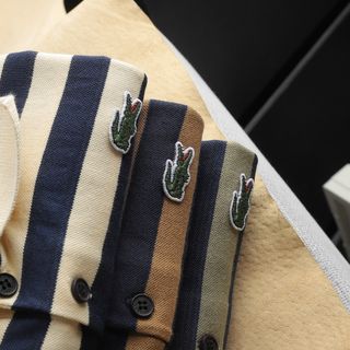 Áo polo nam cao cấp. Vải cá sấu 100% cotton, chất vải dặn, dệt sọc cực đẹp