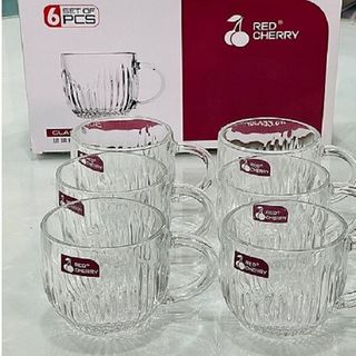 BỘ 6 LY THUỶ TINH CÓ QUAI RED CHERY 230ML (THÙNG 12) giá sỉ