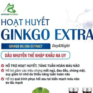 Hoạt Huyết Dưỡng Não GINKO EXTRA DAY & NIGHT Hổ Trợ Hoạt Huyết , Tăng Cường Tuần Hoàn Não, Giảm Mất Ngủ Đau Đầu Chóng Mặt Hộp 60 Viên