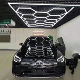 Đèn led trang trí siêu sáng, đèn tổ ong lục giác treo ốp trần gara Detailing 850W