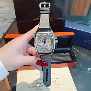 ĐỒNG HỒ NAM TRUNG CẤP FRANK MULER DÂY CAO SU BỌC DA NIỀNG TRƠN 4