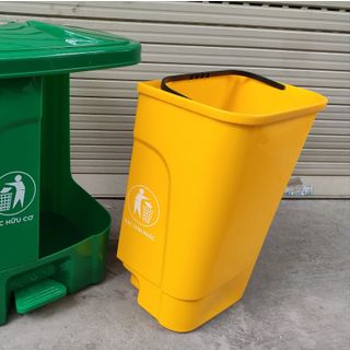 Thùng rác 2 ngăn, nắp bật, đạp chân- Thùng rác  2 ngăn phân loại rác dung tích 40 Lít. Hàng cao cấp Việt Nhật (8020)