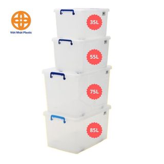 Thùng nhựa đựng đồ cỡ lớn có bánh xe Việt Nhật, đựng quần áo siêu bền, sắp xếp đồ đạc nhiều kích cỡ 30l-55L-75L-85L