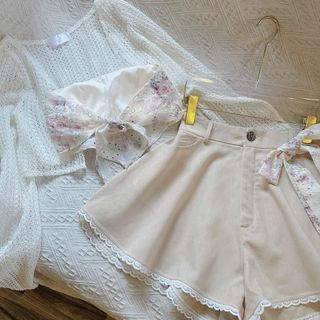 set 3 món áo yếm xô ren 2 lớp có mút kèm khoác ren, quần short cứng