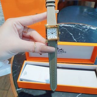 ĐỒNG HỒ NỮ CAO CẤP HEMES DÂY DA MẶT TIA NIỀNG TRƠN VÀNG