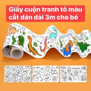 Cuộn tranh tô màu 3m cho bé giá sỉ