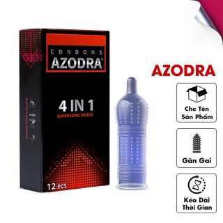 Bao Cao Su Azodra 4 IN 1 Gai ,Gân, Kéo Dài Thời Gian Yêu- ( Hộp 12 Bao) giá sỉ