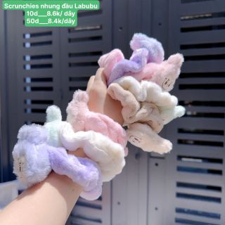 Scrunchies nhung đầu labubu
