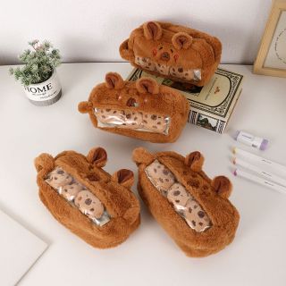 Túi đựng bút Capybara kèm 3 charm bông giá sỉ