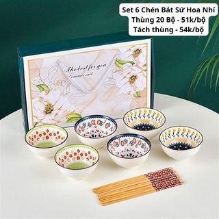 Set 6 Bát Sứ Đủ Họa Tiết (Thùng 20 bộ)