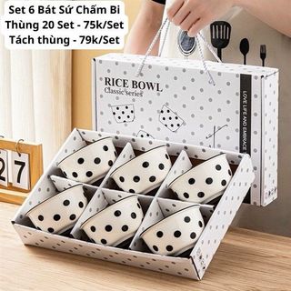 Set 6 Bát Sứ Đủ Họa Tiết (Thùng 20 bộ)