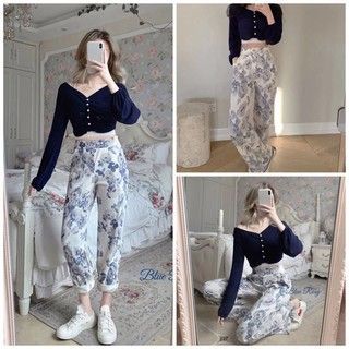 Unique quần ống rộng In Họa Tiết Hoa Thanh Lịch Dành Cho Nữ Unisex