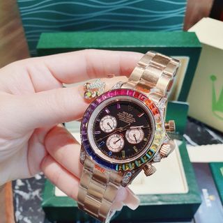 ĐỒNG HỒ NAM CAO CẤP RÔ LE MÁY CƠ VIỀN ĐÁ MÀU 2