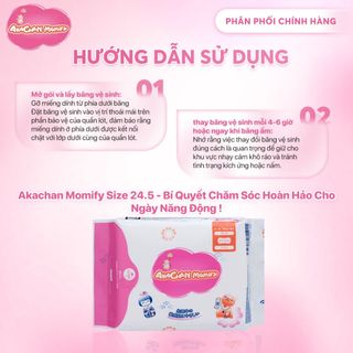 Băng Vệ Sinh AKACHAN MOMIFY Size 24.5cm Nhật Bản Chính Hãng Sử Dụng Hằng Ngày Gói 8 Miếng