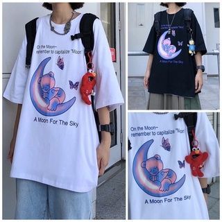 Áo Phông Oversize Unisex  tay ngắn dáng rộng in hình gấu dễ thương thời trang