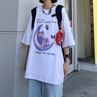 Áo Phông Oversize Unisex  tay ngắn dáng rộng in hình gấu dễ thương thời trang
