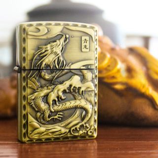 BẬT LỬA ZIPPO KHẮC NỔI HÌNH RỒNG CỔ - XÀI XĂNG