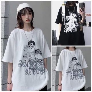 Áo Thun Tay Lỡ Nam, Nữ Unisex Form Rộng, thần tình yêu Áo Phông Tay Lỡ Form Rộng