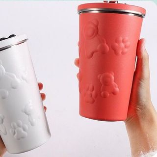 Bình Nước Giữ Nhiệt 600ML Bằng Thép Không Gỉ - Ly Giữ Nhiệt Có ống hút