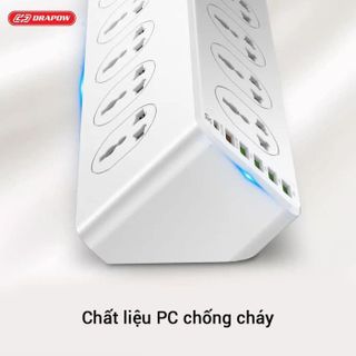 Ổ điện đa năng Drapow SK28 10 cổng 220v + sạc nhanh điện thoại