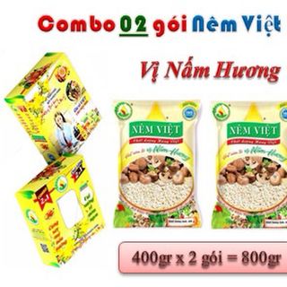 Combo 02 Bịch Hạt Nêm Việt Vị Nấm Hương - loại 400gr (tặng kèm 01 hũ Muối Tôm 80gr) giá sỉ