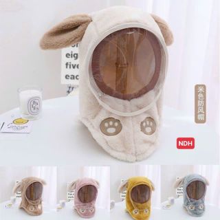 Mũ lông trẻ em có kính .