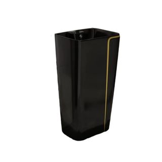 Lavabo đặt sàn kiểu trụ đứng xám viền vàng và các màu khác để lựa chọn