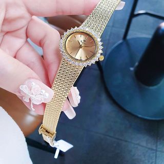ĐỒNG HỒ NỮ CH.ÍNH HÃN.G FUNMEI F2140 MẶT OVAN VIỀN HỘT DÂY LƯỚI THÉP ĐI KÈM TEM KÍCH HOẠT ĐIỆN TỬ BẢO HÀNH