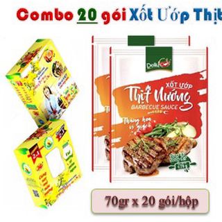 Combo 20 gói Xốt Ướp Thịt Nướng DellyCook - loại 70gr (tặng kèm 01 hũ Muối Tôm 80gr) giá sỉ