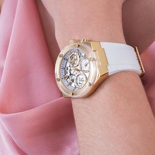 ĐỒNG HỒ NỮ CAO CẤP GUE S DÂY CAO SU NIỀNG NHỰA TRONG SIÊU NHẸ 3