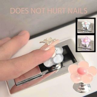 Hoa Nhỏ Bấm Nút Bình Nước Nút Bồn Cầu Xả Nút Móng Tay Dài Miếng Dán Vệ Sinh Đồ Dùng Phòng Tắm