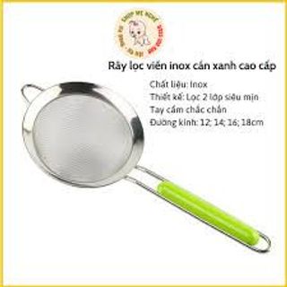 Rây Lọc Viền Inox Cán Xanh Cao Cấp/ Rây cháo cho bé/ Rây thức ăn siêu mịn cho .bé 16CM giá sỉ