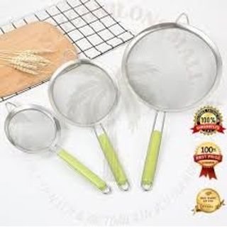 Rây Lọc Viền Inox Cán Xanh Cao Cấp/ Rây cháo cho bé/ Rây thức ăn siêu mịn cho .bé 16CM