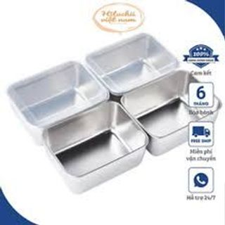 Set 5 Hộp Inox 304 Chống Rỉ Kèm Nắp Nhựa, Hộp Đựng Thực Phẩm Tủ Lạnh Đa Năng 18cm giá sỉ