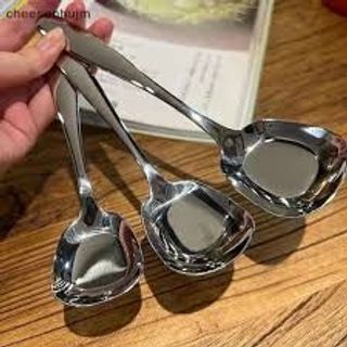 Muỗng Thìa Inox Đầu Vuông Cao Cấp Dày Dặn Dùng Xúc Kem Salad Súp Cháo Bánh giá sỉ