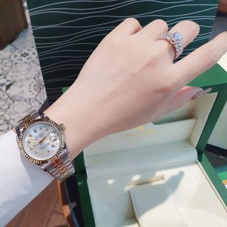 ĐỒNG HỒ NAM NỮ CAO CẤP RÔ LE DÂY THÉP MẶT KÍNH SAPHIRE NIỀNG KHÍA 1