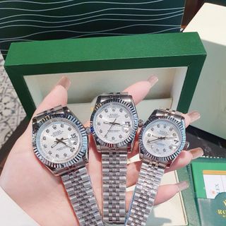 ĐỒNG HỒ NAM NỮ CAO CẤP RÔ LE DÂY THÉP MẶT KÍNH SAPHIRE NIỀNG KHÍA 1