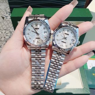 ĐỒNG HỒ NAM NỮ CAO CẤP RÔ LE DÂY THÉP MẶT KÍNH SAPHIRE NIỀNG KHÍA 1