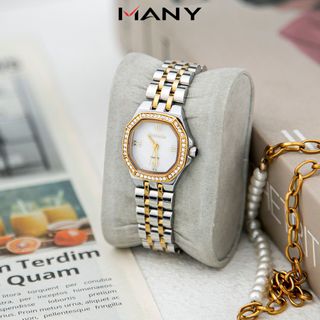 Đồng Hồ Nữ Tròn Bonaier 296 Đính Hạt Bên Ngoài, Thanh Lịch Và Quý Phái