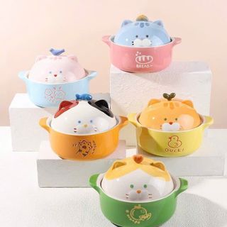 Bộ Bát Đĩa Gốm Sứ Hình Mèo Dễ Thương (Model MEOW) - Phong Cách Hàn Quốc