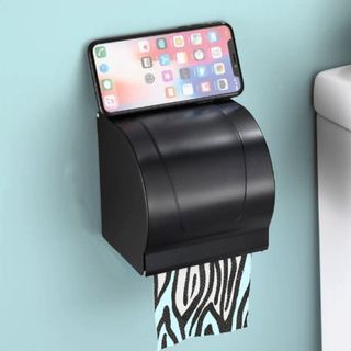 Móc giấy vệ sinh màu đen bằng nhôm sơn tĩnh điện
