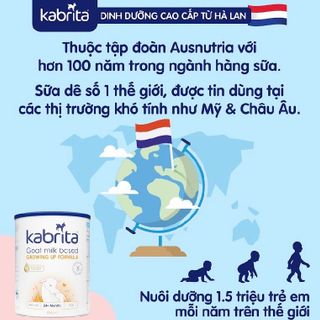 [Tặng 1 bình nước] Combo 3 lon Sữa dê Kabrita Hà Lan số 3 (trên 24 tháng) cho trẻ - Lon 800g