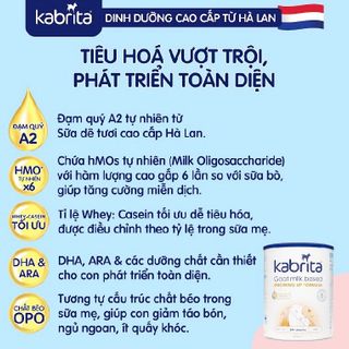 [Tặng 1 bình nước] Combo 3 lon Sữa dê Kabrita Hà Lan số 3 (trên 24 tháng) cho trẻ - Lon 800g