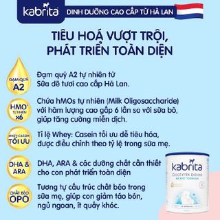 [Tặng 1 bình nước] Combo 3 lon Sữa dê Kabrita Hà Lan số 1 (0-12 tháng) cho trẻ - Lon 800g