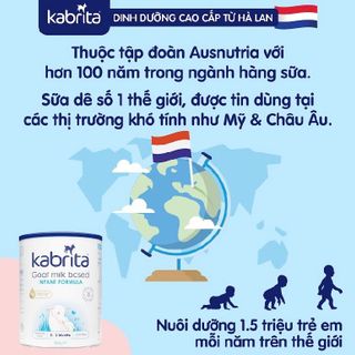 [Tặng 1 bình nước] Combo 3 lon Sữa dê Kabrita Hà Lan số 1 (0-12 tháng) cho trẻ - Lon 800g