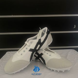 Giày Bata Vải Warrior Đá Bóng Đế Trắng TF, Khâu Full Đế Kèm Dây