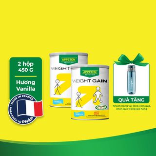 [Tặng 1 bình nước] Combo 2 lon Sữa Tăng Cân Appeton Weight Gain cho người lớn hương Vani - Lon 450g giá sỉ