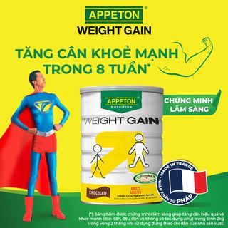 [Tặng 1 cân điện tử] Combo 2 lon Sữa Tăng Cân Appeton Weight Gain cho người lớn hương Chocolate - Lon 900g